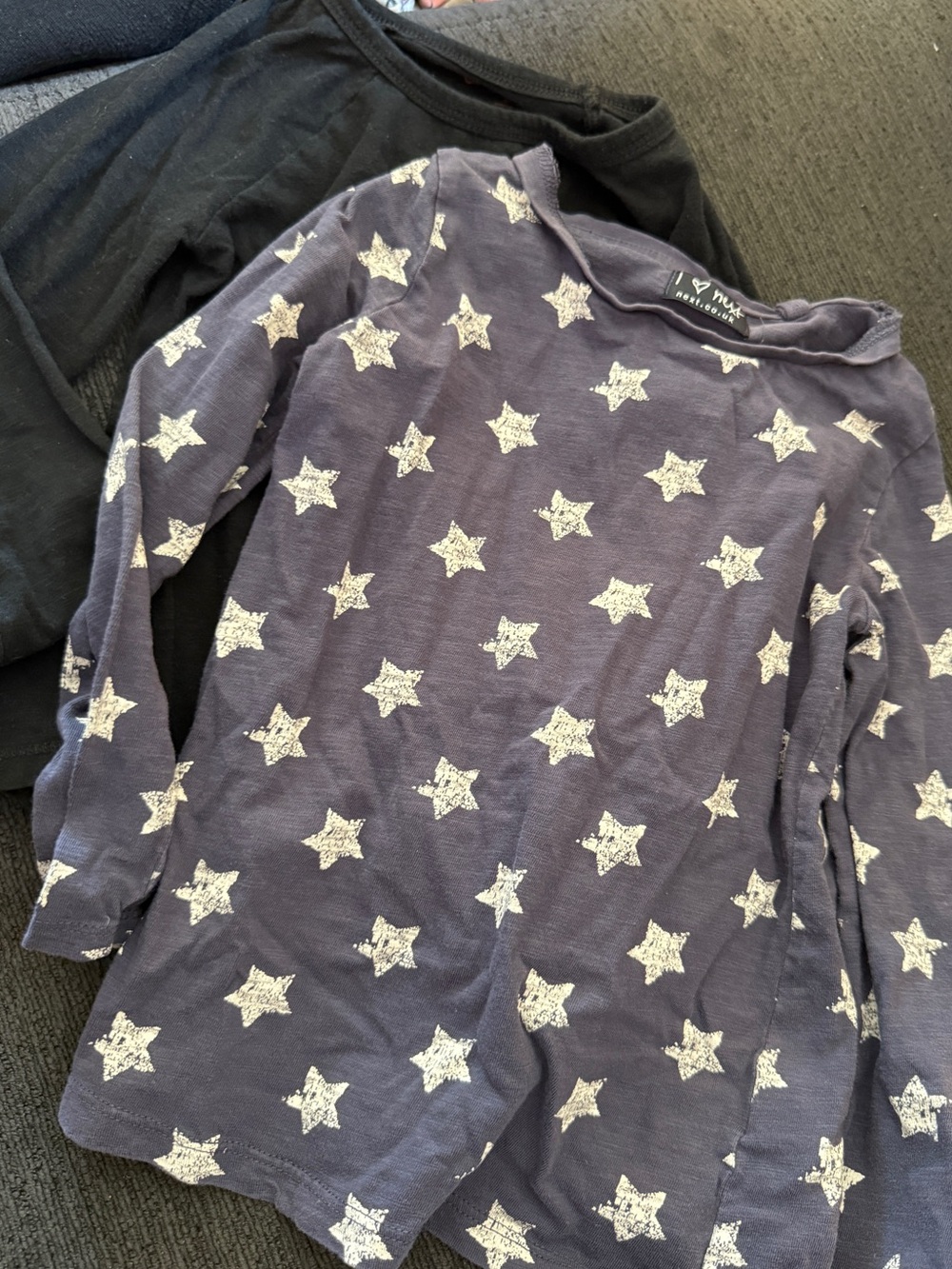 2 shirts Purple Star Print Long Sleeve Top black